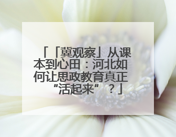 「冀观察」从课本到心田：河北如何让思政教育真正“活起来”？
