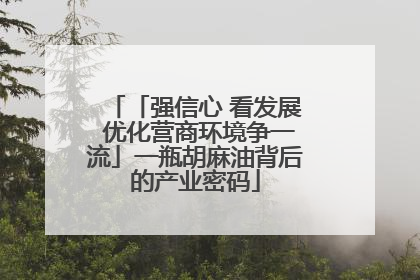 「强信心 看发展 优化营商环境争一流」一瓶胡麻油背后的产业密码