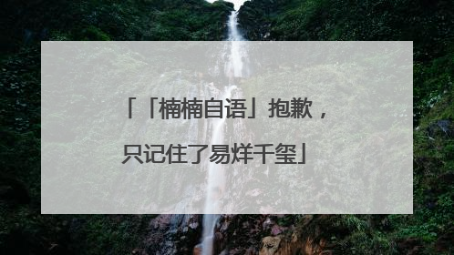 「楠楠自语」抱歉，只记住了易烊千玺