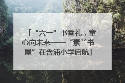 “六一”书香礼，童心向未来——“素兰书屋”在含浦小学启航