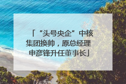 “头号央企”中核集团换帅，原总经理申彦锋升任董事长