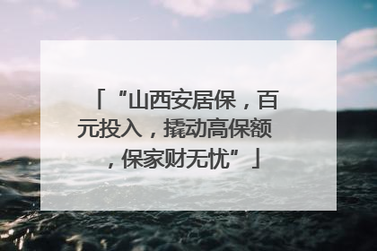 “山西安居保，百元投入，撬动高保额，保家财无忧”