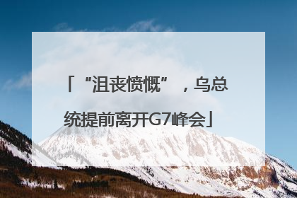 “沮丧愤慨”，乌总统提前离开G7峰会