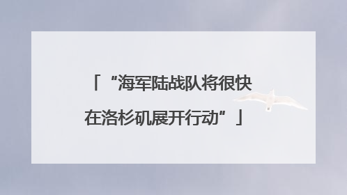 “海军陆战队将很快在洛杉矶展开行动”