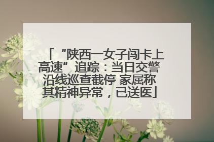 “陕西一女子闯卡上高速”追踪：当日交警沿线巡查截停 家属称其精神异常，已送医