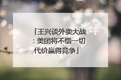 王兴谈外卖大战：美团将不惜一切代价赢得竞争