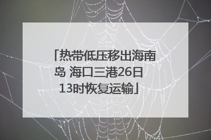 热带低压移出海南岛 海口三港26日13时恢复运输