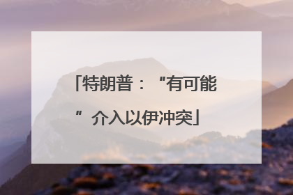 特朗普：“有可能”介入以伊冲突