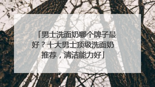 男士洗面奶哪个牌子最好？十大男士顶级洗面奶推荐，清洁能力好