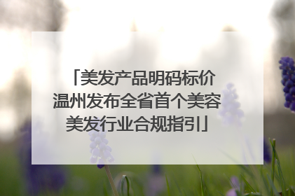 美发产品明码标价 温州发布全省首个美容美发行业合规指引