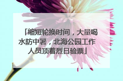 缩短轮换时间，大量喝水防中暑，北海公园工作人员顶着烈日验票