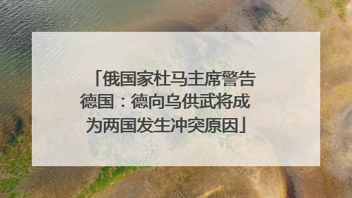 俄国家杜马主席警告德国：德向乌供武将成为两国发生冲突原因