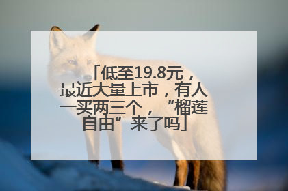 低至19.8元，最近大量上市，有人一买两三个，“榴莲自由”来了吗