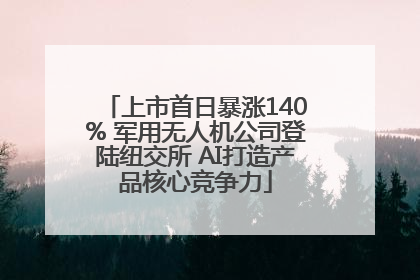 上市首日暴涨140% 军用无人机公司登陆纽交所 AI打造产品核心竞争力