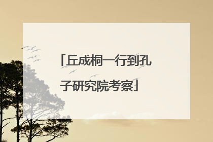 丘成桐一行到孔子研究院考察