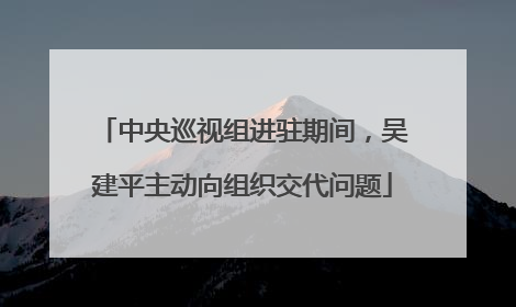 中央巡视组进驻期间，吴建平主动向组织交代问题