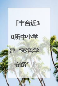 丰台近30所中小学建“彩色学安路”