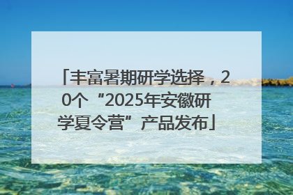 丰富暑期研学选择，20个“2025年安徽研学夏令营”产品发布