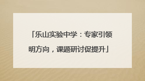 乐山实验中学：专家引领明方向，课题研讨促提升