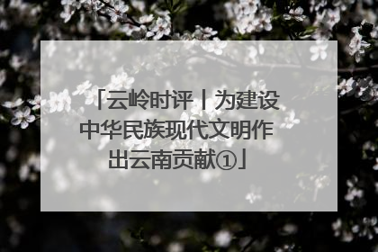 云岭时评丨为建设中华民族现代文明作出云南贡献①