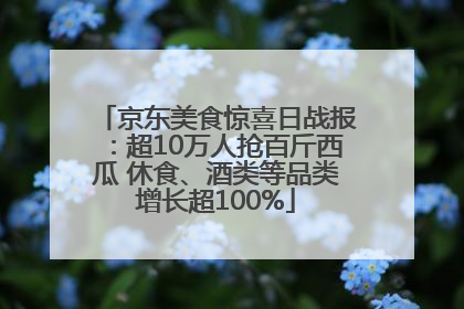 京东美食惊喜日战报：超10万人抢百斤西瓜 休食、酒类等品类增长超100%