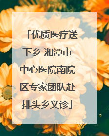 优质医疗送下乡 湘潭市中心医院南院区专家团队赴排头乡义诊