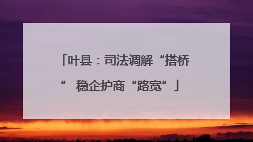 叶县：司法调解“搭桥” 稳企护商“路宽”