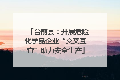 台前县：开展危险化学品企业“交叉互查”助力安全生产