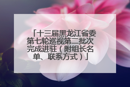 十三届黑龙江省委第七轮巡视第二批次完成进驻（附组长名单、联系方式）