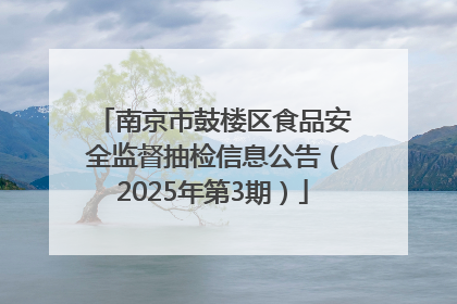 南京市鼓楼区食品安全监督抽检信息公告（2025年第3期）