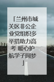 兰州市城关区非公企业党组织多举措助力高考 暖心护航学子圆梦