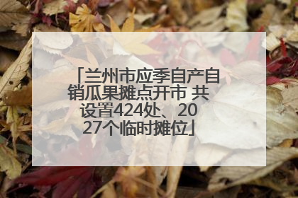 兰州市应季自产自销瓜果摊点开市 共设置424处、2027个临时摊位