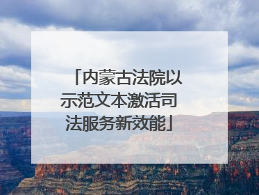 内蒙古法院以示范文本激活司法服务新效能