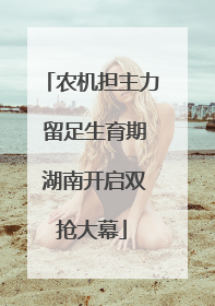 农机担主力 留足生育期 湖南开启双抢大幕
