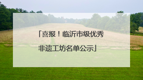 喜报！临沂市级优秀非遗工坊名单公示