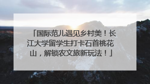 国际范儿遇见乡村美！长江大学留学生打卡石首桃花山，解锁农文旅新玩法！