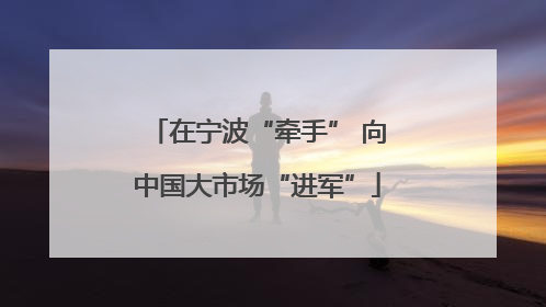 在宁波“牵手” 向中国大市场“进军”