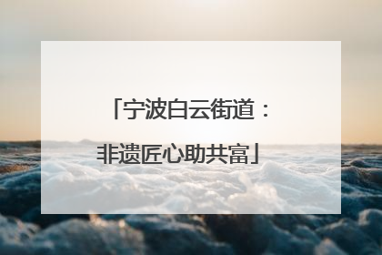 宁波白云街道：非遗匠心助共富