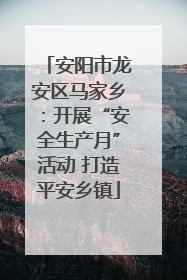 安阳市龙安区马家乡：开展“安全生产月”活动 打造平安乡镇