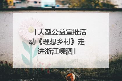 大型公益宣推活动《理想乡村》走进浙江嵊泗
