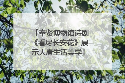 奉贤博物馆诗剧《看尽长安花》展示大唐生活美学