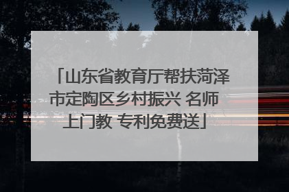 山东省教育厅帮扶菏泽市定陶区乡村振兴 名师上门教 专利免费送