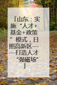 山东：实施“人才+基金+政策”模式，日照高新区——打造人才“强磁场”