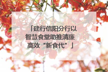 建行信阳分行以智慧食堂助推清廉高效“新食代”