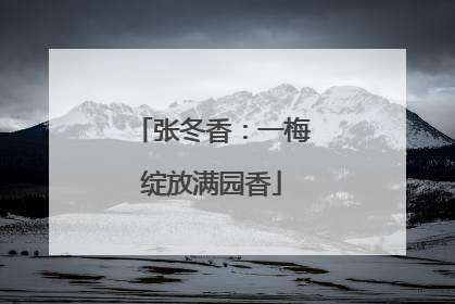 张冬香：一梅绽放满园香
