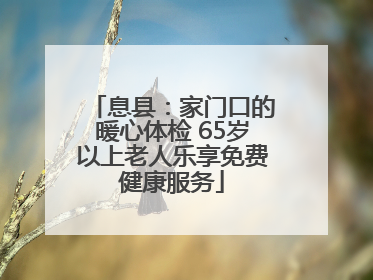 息县：家门口的暖心体检 65岁以上老人乐享免费健康服务