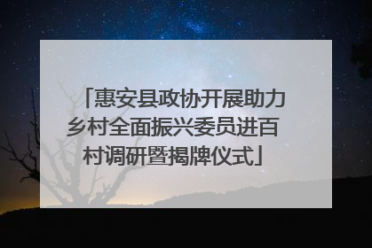 惠安县政协开展助力乡村全面振兴委员进百村调研暨揭牌仪式