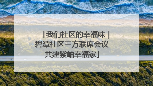 我们社区的幸福味｜碧潭社区三方联席会议共建紫岫幸福家
