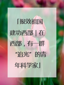 报效祖国 建功西部｜在西部，有一群“追光”的青年科学家