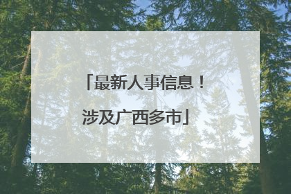 最新人事信息！涉及广西多市